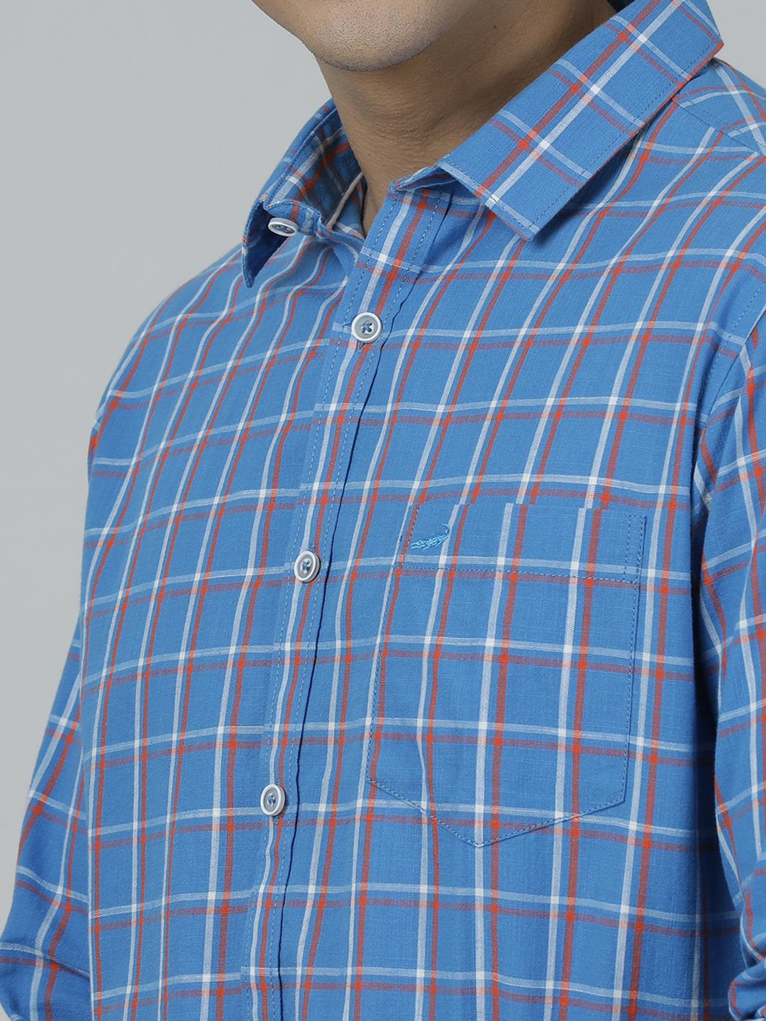 Crocodile Blue Full Sleeve Comfort Fit Shirt