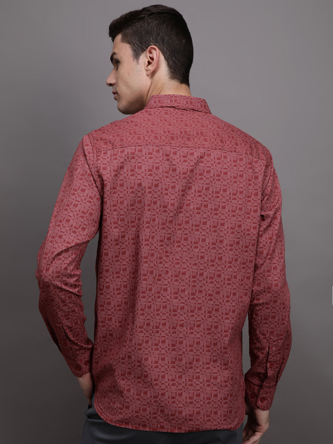 Crocodile Modern Jacquard Look Printed Shirt