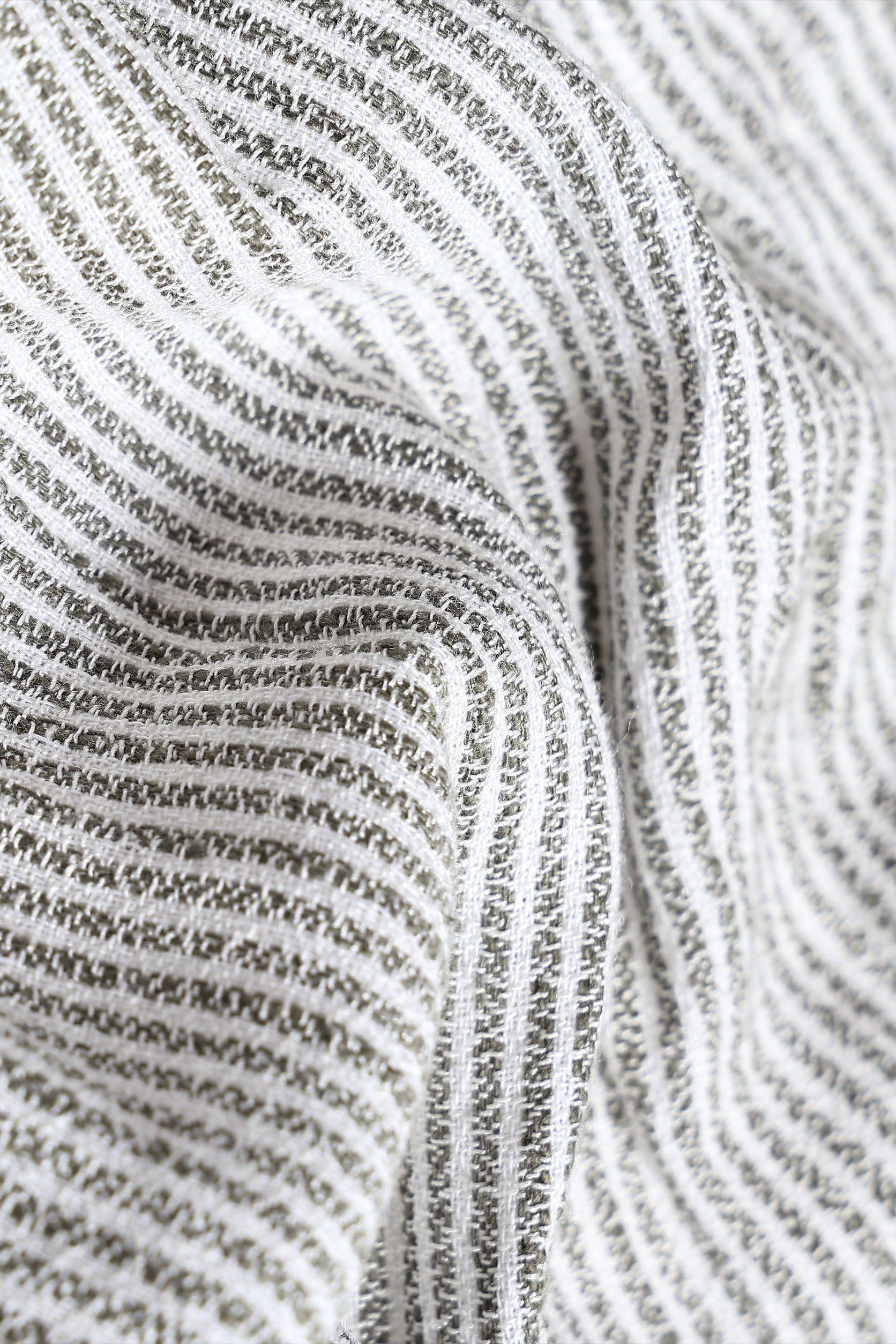 Close-up of gray and white striped fabric texture