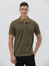 Loop Link Printed Polo T-Shirt In Olive