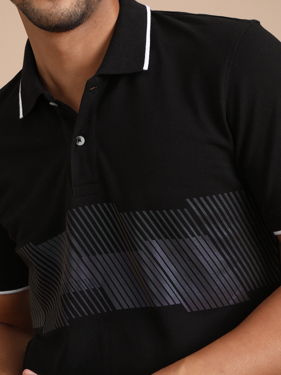 Enginereed Holographic Printed Polo T-Shirt