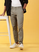 Trim Fit Textured Trousers for Men Online