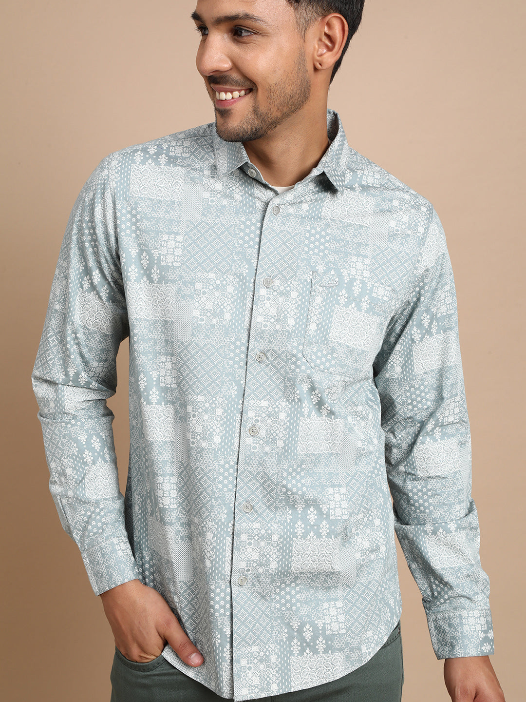 Abstract Bandana Printed Shirt