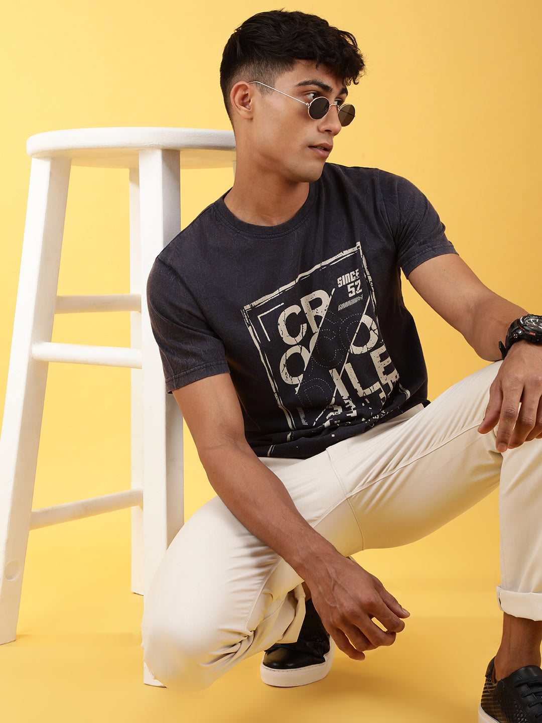 Marble Wash with Discharge Print