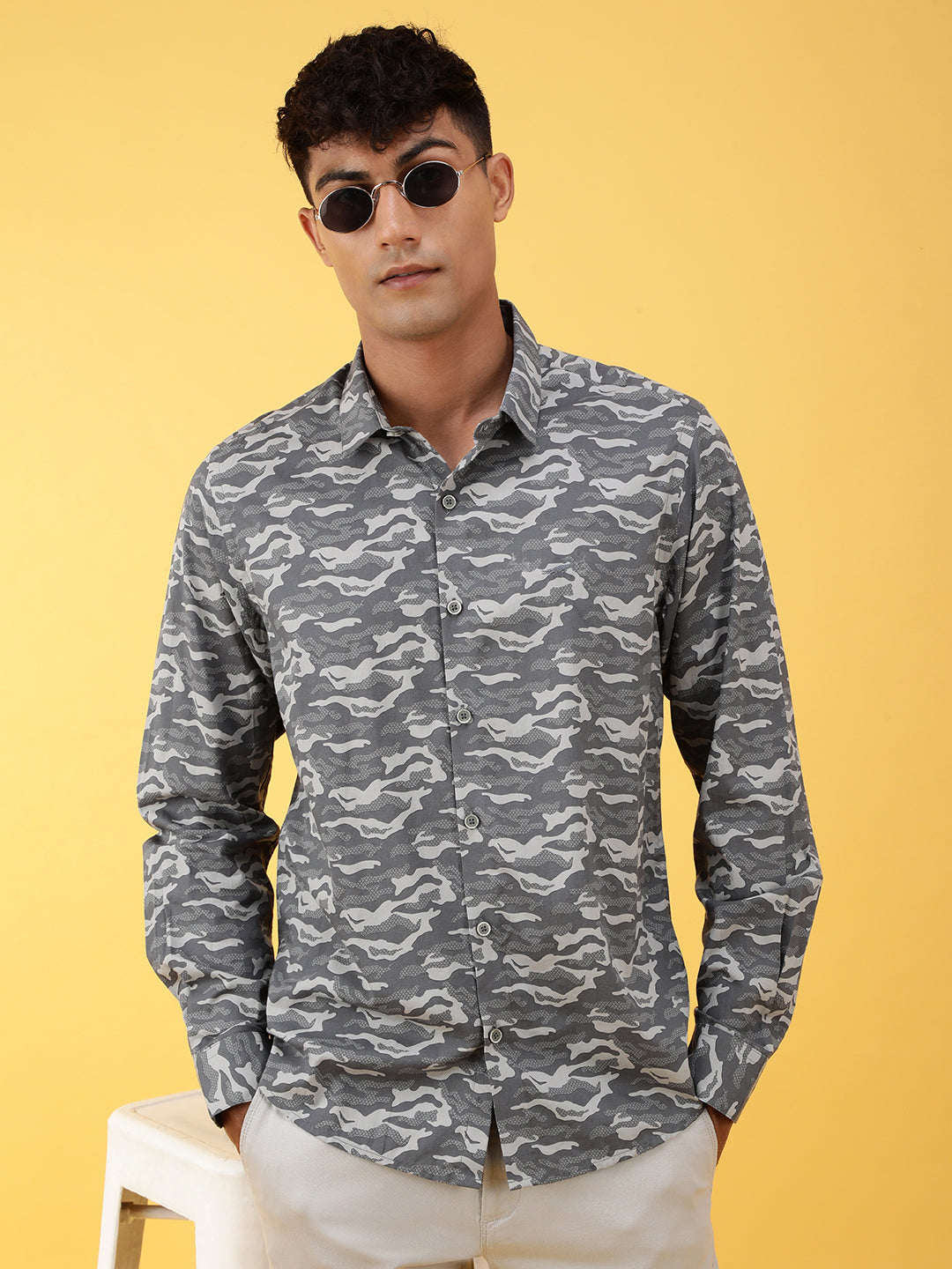 Tonal Camo Fluid Shirt