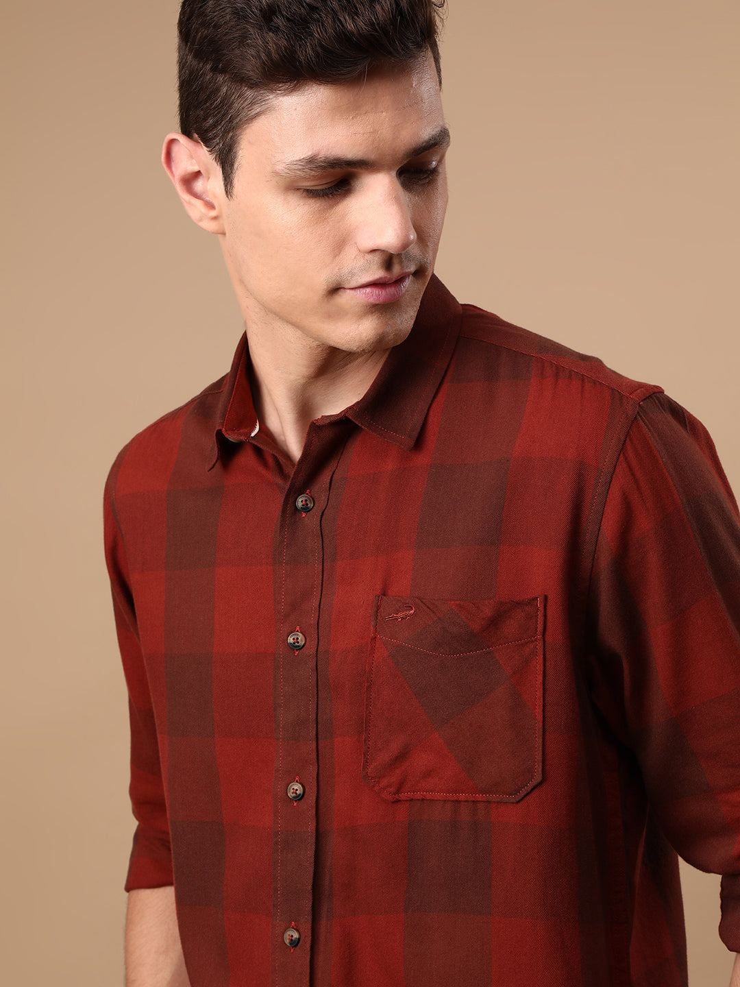 Close-up of red fabric with texture detail