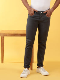 Cotton Solid Grey Jeans