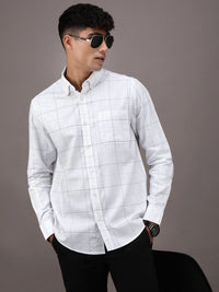 Checked White Full Sleeve Shirt