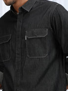 Rugged Black Denim Shirt