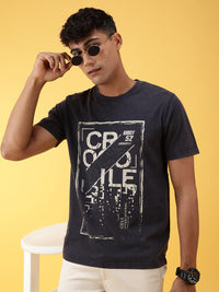 Casual Printed Navy T-Shirt