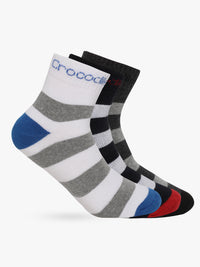 Striped Ankle Length Cotton Terry Stretch Socks