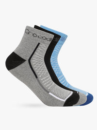 Ankle Length Cotton Terry Stretch Striped Socks