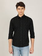 Crocodile Black Slim Fit Casual Shirt