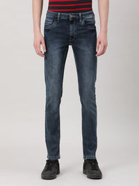 Light Blue Solid Mid Rise Slim Tapered Jean