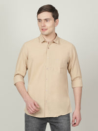 Solid Full Sleeve 100% Cotton Shirt Light Yellow