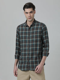 Checked Brown Casual Full Sleeve 100% Cotton Shirt