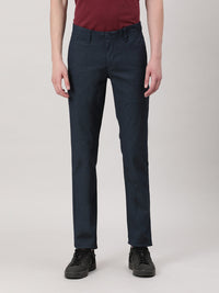 Navy Casual Solid Slim Fit Trouser
