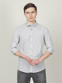 Light Grey Checked Full Sleeve Casual Shirt