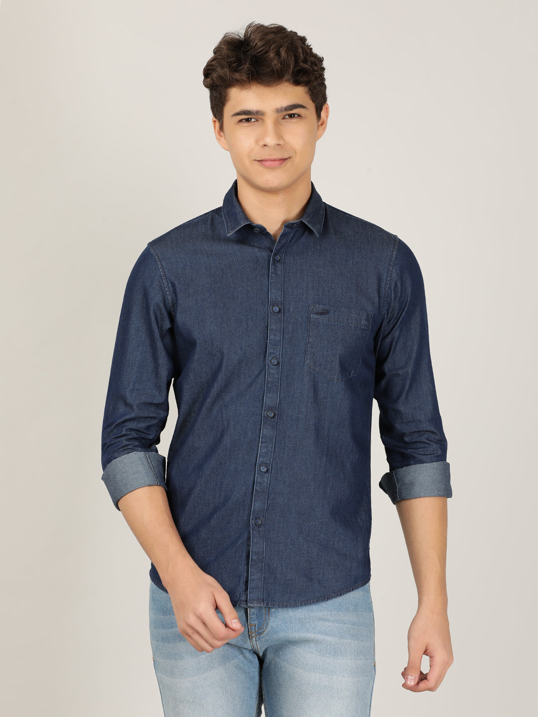 Crocodile Dark Blue Casual Shirt