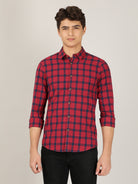 Crocodile Red Slim Fit Casual Shirt