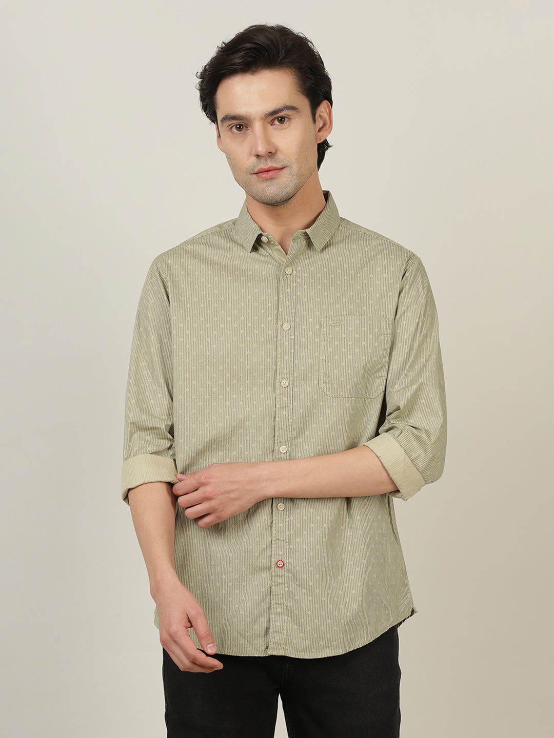 Crocodile Men's Pure Cotton Casual Shirt