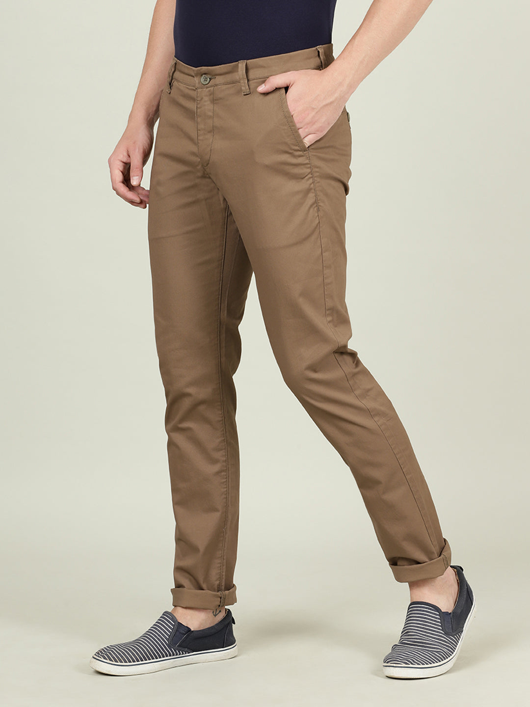 Crocodile Mens Khaki Slim Fit Trouser