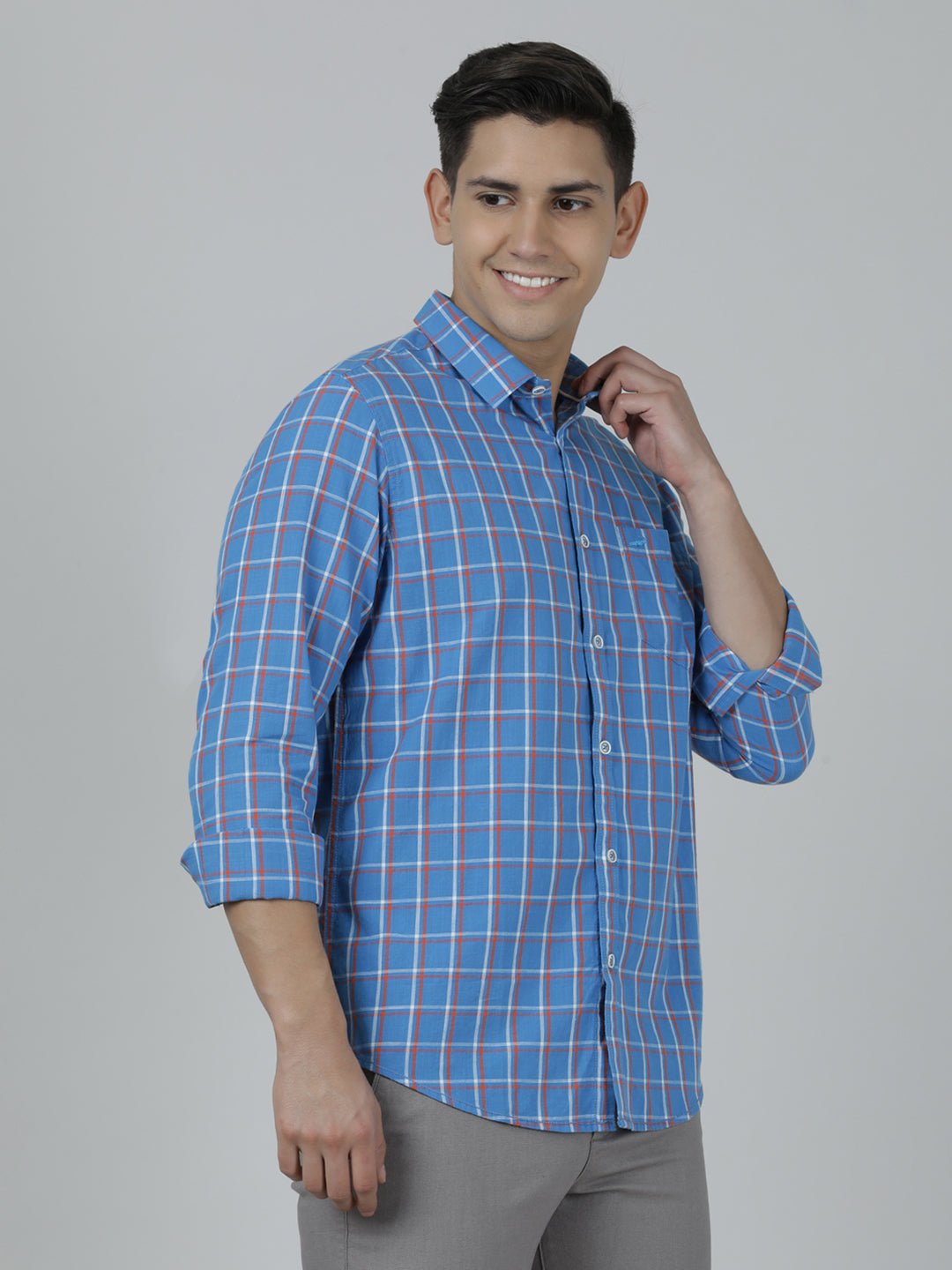 Crocodile Blue Full Sleeve Comfort Fit Shirt