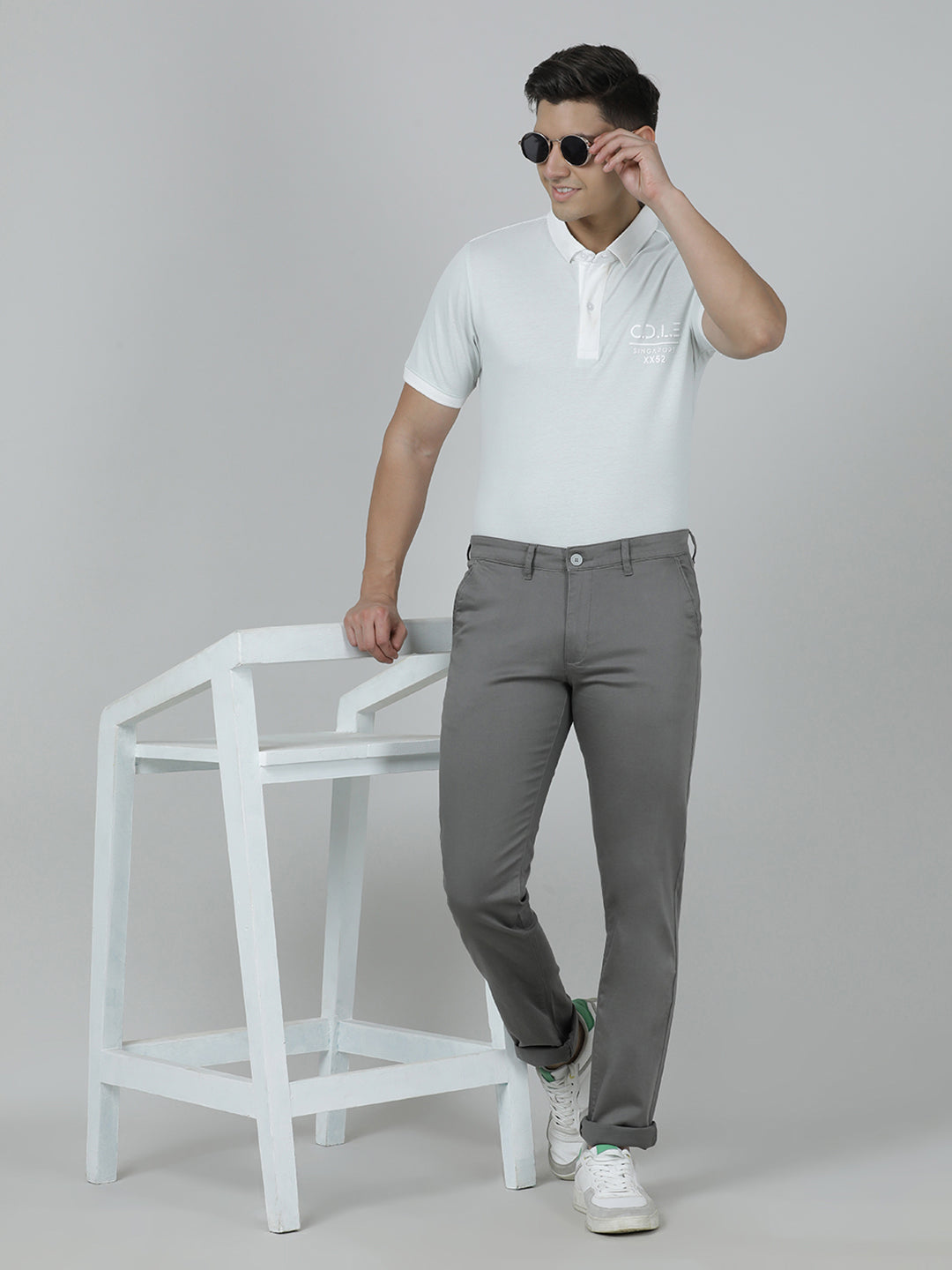 Crocodile Men's Slim Fit Grey Trouser