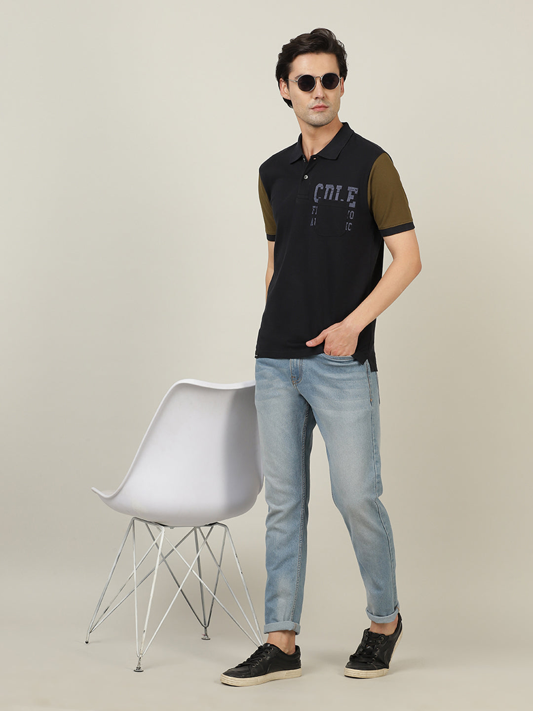 Crocodile Men Contrast Slim Fit Polo T-Shirt