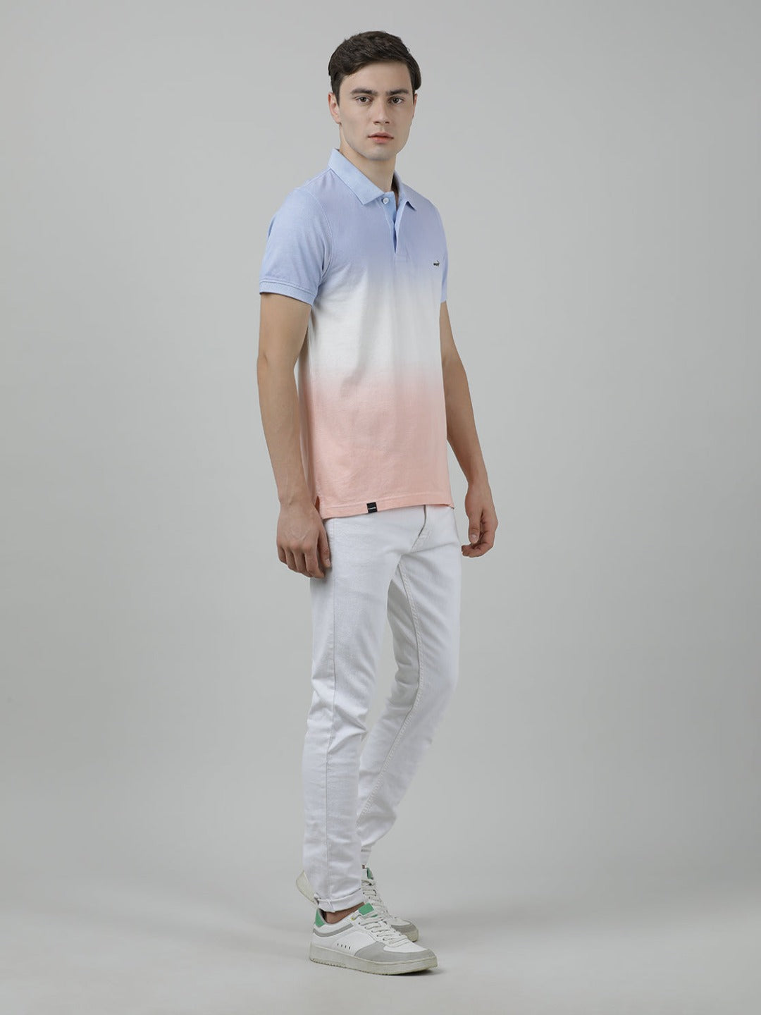 Crocodile Casual Royal Blue T-Shirt Half Sleeve Slim Fit with Collar for Men
