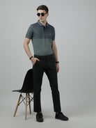 Crocodile Casual Slim Fit Solid Olive Trousers for Men