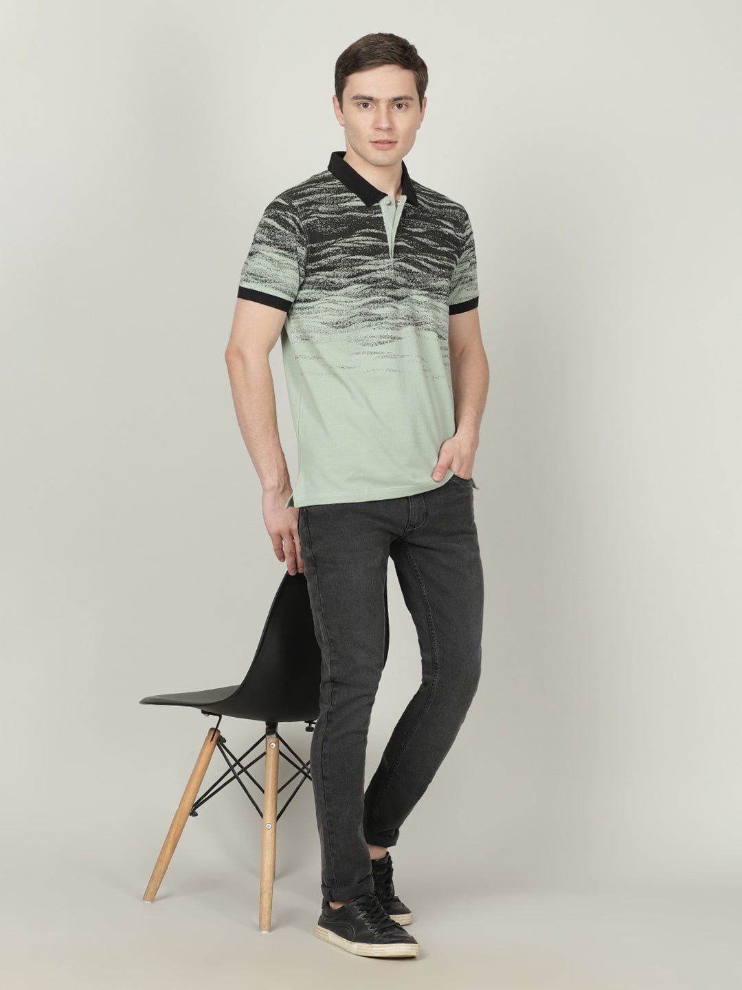 Crocodile Men's Green Polo T-shirt