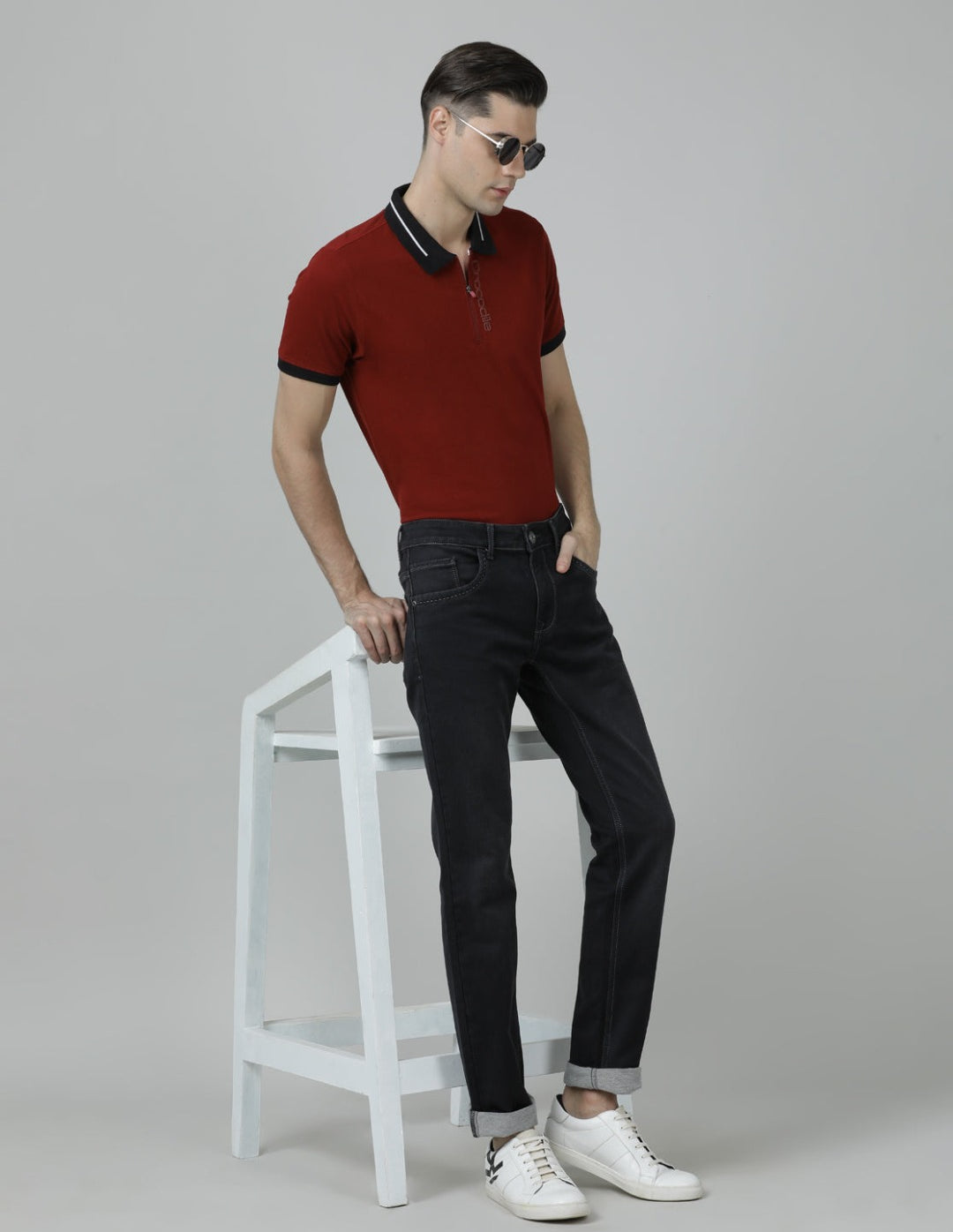 Casual Solid Slim Fit Cotton Black Denim Jean for Men