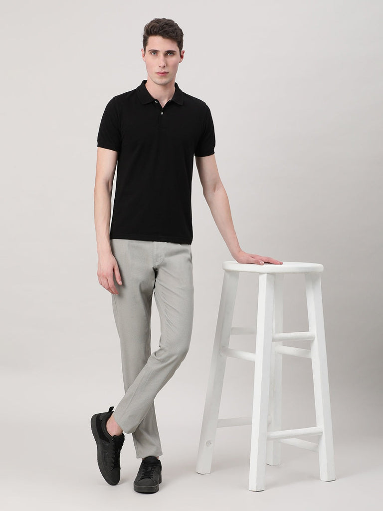 Men Slim Fit Silver Polyester Trousers Price in India Full Specifications   Offers  DTashioncom