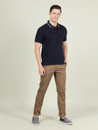 Crocodile Navy Men Solid Polo T-Shirt