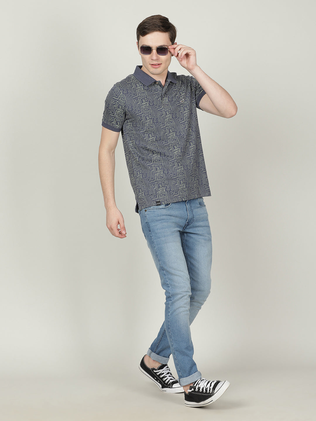 Crocodile All Over Print Polo T-shirt