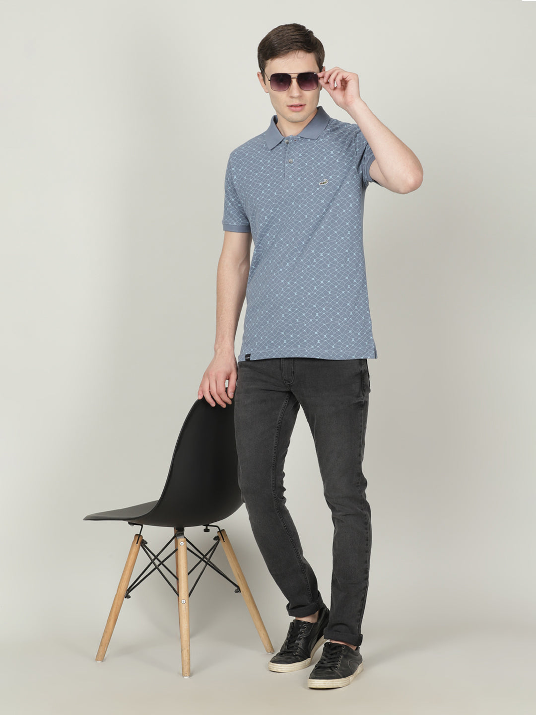 Crocodile Men's Blue Slim Fit T-Shirt Online