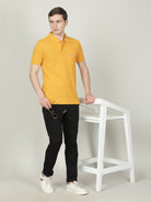 Crocodile Yellow Solid Polo T-Shirt