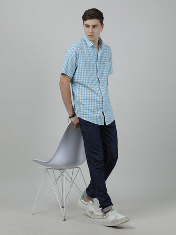 LYCRA SHIRT AND PANT  COMBO SKY BLUE AND WHITE  Reload Casual Store