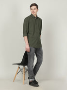 Crocodile Olive Full Sleeve Shirt