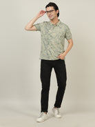 Crocodile Men Beige Polo Printed T-Shirt